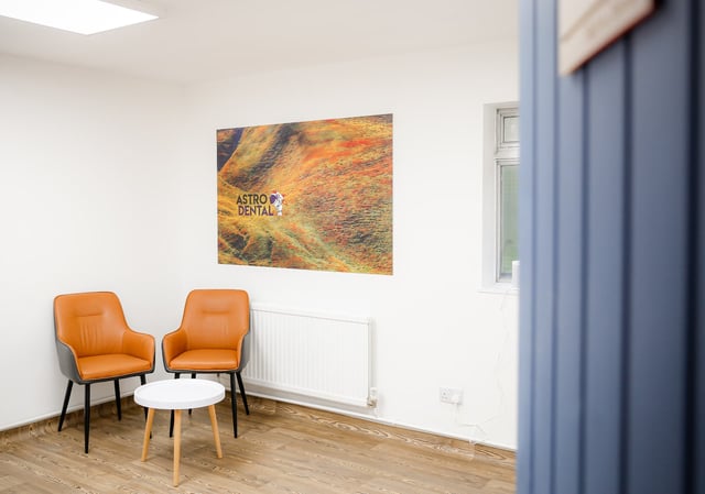 A seating corner in the Astro Dental waiting area