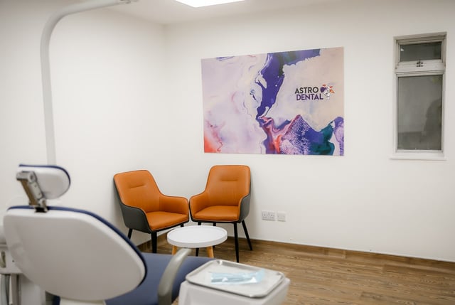 An Astro Dental surgery with commissioned artwork on the wall